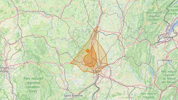 Carte de la zone d'intervention autour de Lucenay